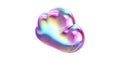 Colorful Iridescent Cloud Icon. Symbolizing Digital Cloud Storage And Technology Innovation Isolated On Transparent Royalty Free Stock Photo