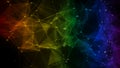 Abstract background colorful iridescent rainbow random digital data network