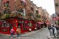 Colorful Irish pubs in Temple Bar, Dublin, Ireland