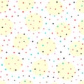 Colorful irregular polka dot. Seamless pattern with scattered rounded spots.