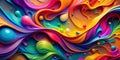 Colorful Irregular Shapes Abstract Art Background AI-Created Content