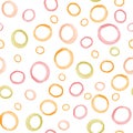 Colorful irregular textural circles vector seamless pattern. Trendy seamless pattern. colorful pastel circles on white