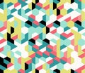 Colorful irregular vector abstract geometric seamless pattern with hexagons