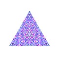 Colorful isolated ornate floral mosaic triangle polygon