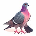 Colorful Isometric Bird Illustration on White Background Generative AI Royalty Free Stock Photo