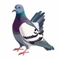 Colorful Isometric Bird Illustration on White Background Generative AI Royalty Free Stock Photo