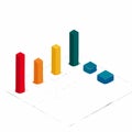 Colorful Isometric 3D Bar Chart for Data Visualization Royalty Free Stock Photo