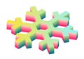 Colorful isometric snowflake vector illustration
