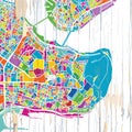 Colorful Istanbul map