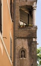 Colorful Italian facade in old street in Rome, Royalty Free Stock Photo