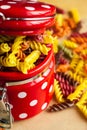 Colorful italian fusilli pasta Royalty Free Stock Photo