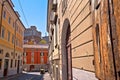 Colorful Italian narow street in Trieste view