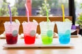 Colorful italian soda beverage