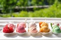 Colorful ive cream scoops