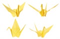 Colorful japan origami crane bird isolated