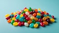 Colorful jelly beans background. Top view. Jelly candy background Royalty Free Stock Photo