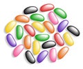 Colorful Jelly Beans in a Group with Shadows