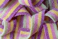 Colorful jelly candies strips in sugar sprinkles. Sour flavored rainbow candy background Royalty Free Stock Photo