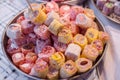 Colorful jelly mix sugar roll up sweet jelly Royalty Free Stock Photo