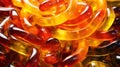 Colorful jelly worms sweets background. Generative AI