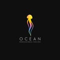 Colorful jellyfish. Logo template