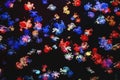 Colorful jellyfishes on black background - white spotted jellyfi Royalty Free Stock Photo