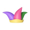 Colorful Jester Hat Icon In 3D