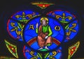 Colorful Jesus Christ Stained Glass Cathedral Church Bayeux Normandy France Royalty Free Stock Photo