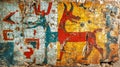 Colorful jigsaw puzzle depicting vibrant ancient tribal art