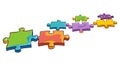 Colorful Jigsaw Puzzle Path Vector Illustration, vector design Generative AI Royalty Free Stock Photo