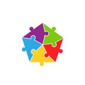 Colorful jigsaw puzzle pieces background Royalty Free Stock Photo