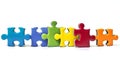 Colorful Jigsaw Puzzle Pieces Connected Together. Concept of Teamwork and Problem Solving. Simple and Clean Style for Royalty Free Stock Photo