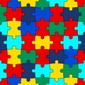 Colorful jigsaw puzzle pieces seamless pattern Royalty Free Stock Photo