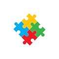 Colorful jigsaw puzzle pieces