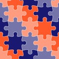 Colorful jigsaw. Seamless puzzle pattern. Autism background. World autism awareness day. Childish design template Royalty Free Stock Photo