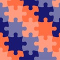 Colorful jigsaw. Seamless puzzle pattern. Autism background. World autism awareness day. Childish design template Royalty Free Stock Photo