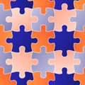 Colorful jigsaw. Seamless puzzle pattern. Autism background. World autism awareness day. Childish design template