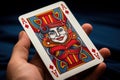 Colorful Joker playing card clown. Generate Ai Royalty Free Stock Photo