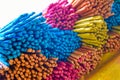 Colorful of joss sticks or incense sticks Royalty Free Stock Photo