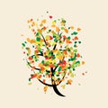 Colorful joyful buoyant tree Royalty Free Stock Photo