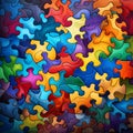 Colorful Joyous Jigsaw Puzzle with Everyday Household Objects