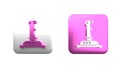 Colorful Joystick for arcade machine icon isolated on white background. Joystick gamepad. Square button. 3D render