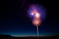 Colorful July 4th Fireworks Celebration at Twilight Royalty Free Stock Photo