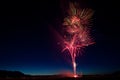 Colorful July 4th Fireworks Celebration at Twilight Royalty Free Stock Photo