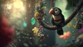 Colorful Jungle Adventure: Parrot on a Vine