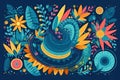 Colorful Junina Festivity: Hats, Flowers, Lights, Ribbons, colorful embellishments and patterns inTraditional designs - Generative