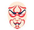 Colorful Kabuki mask traditional Japanese theatre vector illustration. Cultural Asia and performance art Royalty Free Stock Photo