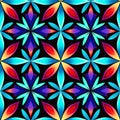 Colorful kaleidoscope, star shape and flower design. Seamless pattern. AI Royalty Free Stock Photo