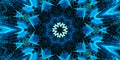 Colorful Kaleidoscopic Background - Beautiful Geometrical Symmetry, Chakra BLUE Color Energy Series