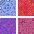 Colorful kaleidoscopic triangle background set Royalty Free Stock Photo